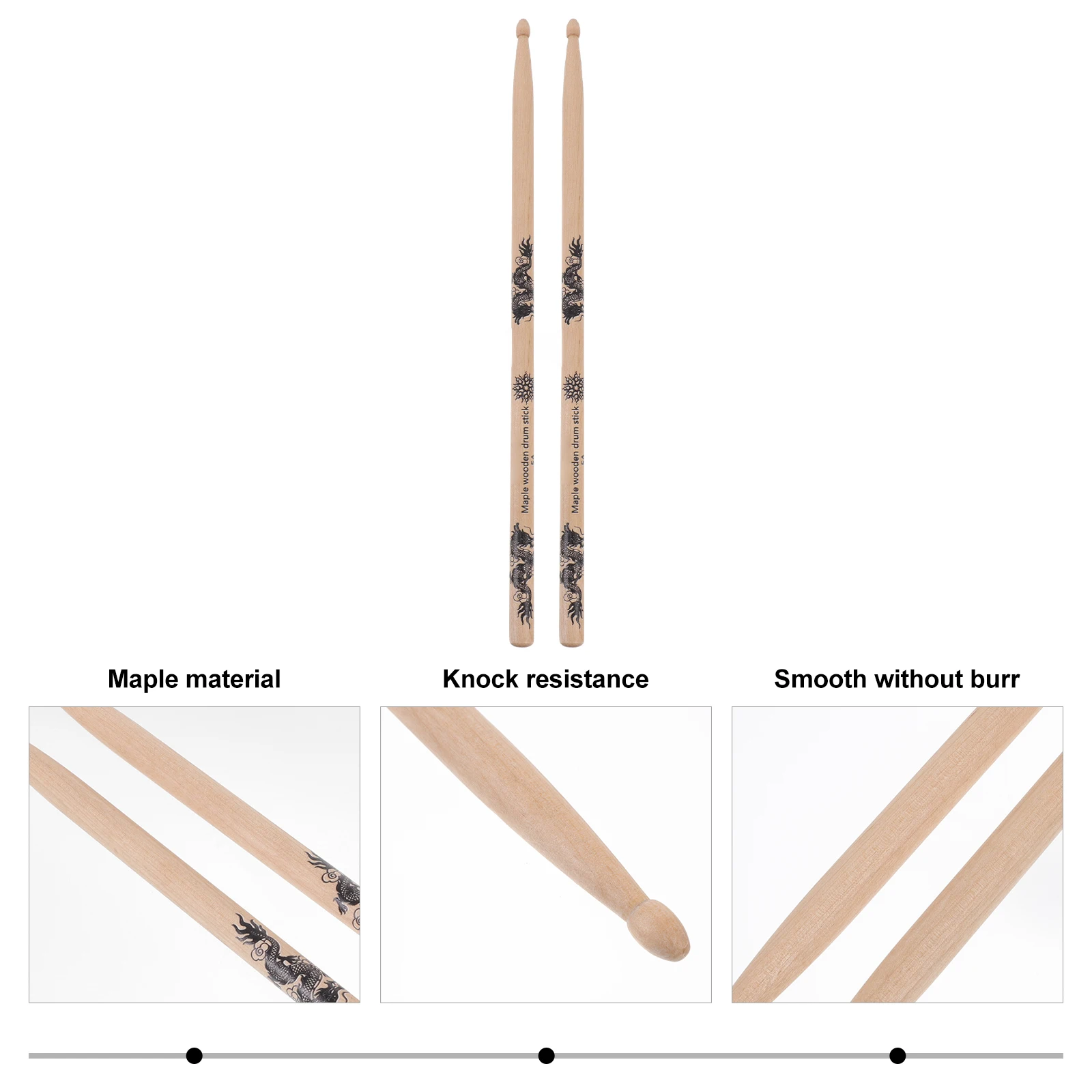 

2 Pcs Musical Instrument Drumstick Child Beater Wooden Percussion Sticks Maple Portable