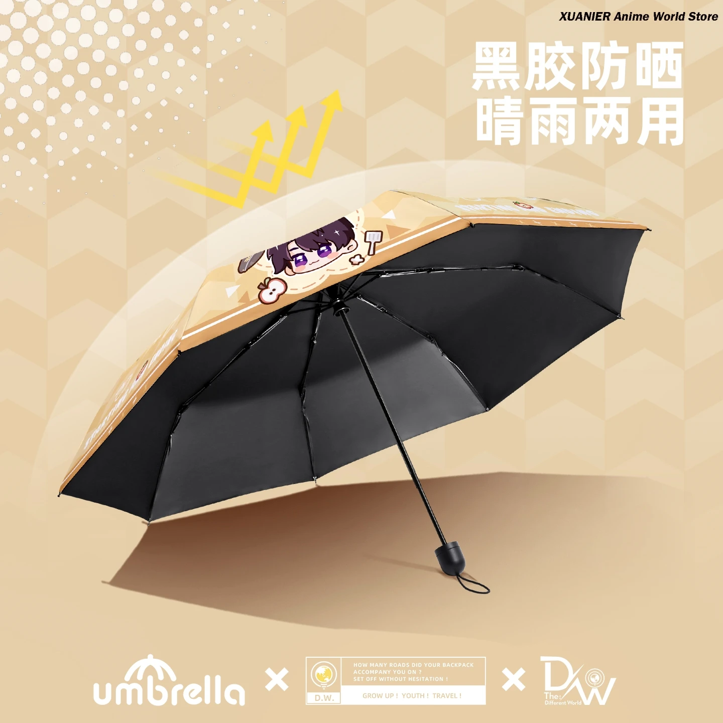 لعبة الحب والمساحة العميقة Caleb موضوع الكرتون Q نسخة المحمولة مظلة قابلة للطي الشمس المطر مظلة أنيمي تأثيري الهدايا