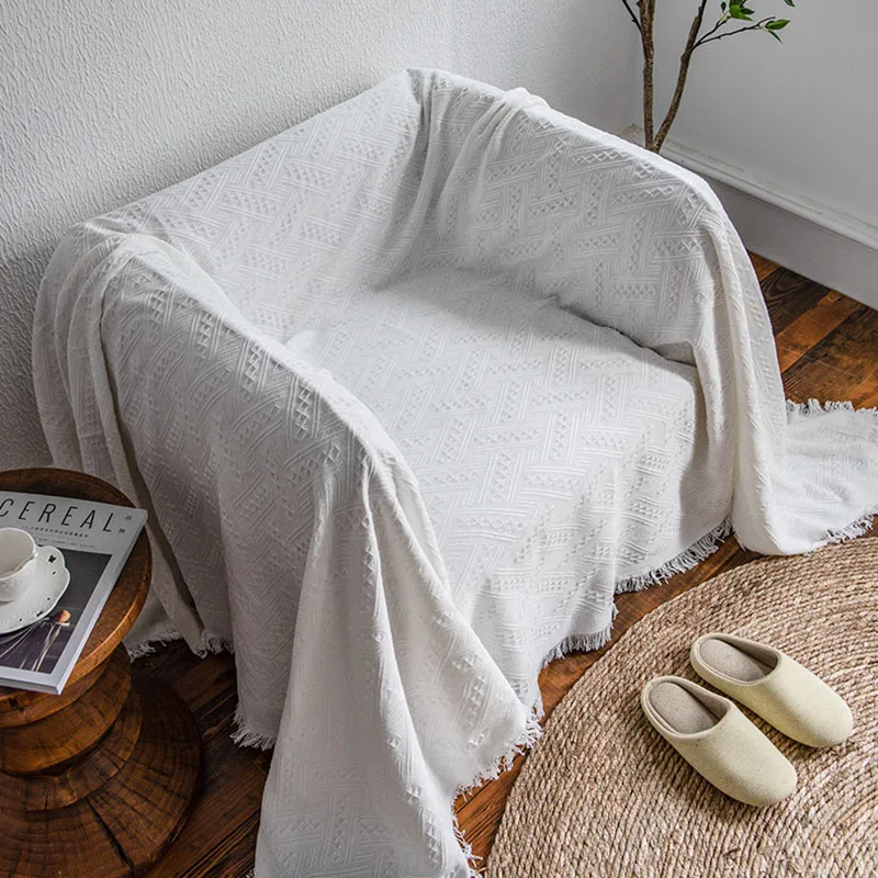 

Retro White Lace Knitted Blended round Coffee Table Cover Cloth Light Luxury Desk Tablecloth Ins Style