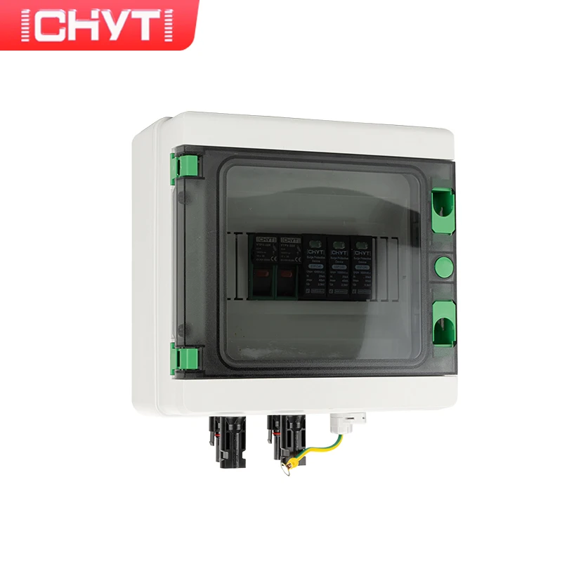 CHYT 1-in-1-out 1000V Simple Outdoor Waterproof 1 String IP65 PV Solar Surge Lightning Protection DC Fuse Combiner Box