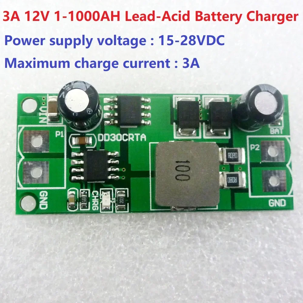 3A 12V 1-1000AH Lead-Acid Battery Charger Input 15-28V Over-Charge 14.8V Float-Charge 13.55V For UPS Car Solar Energy Charging
