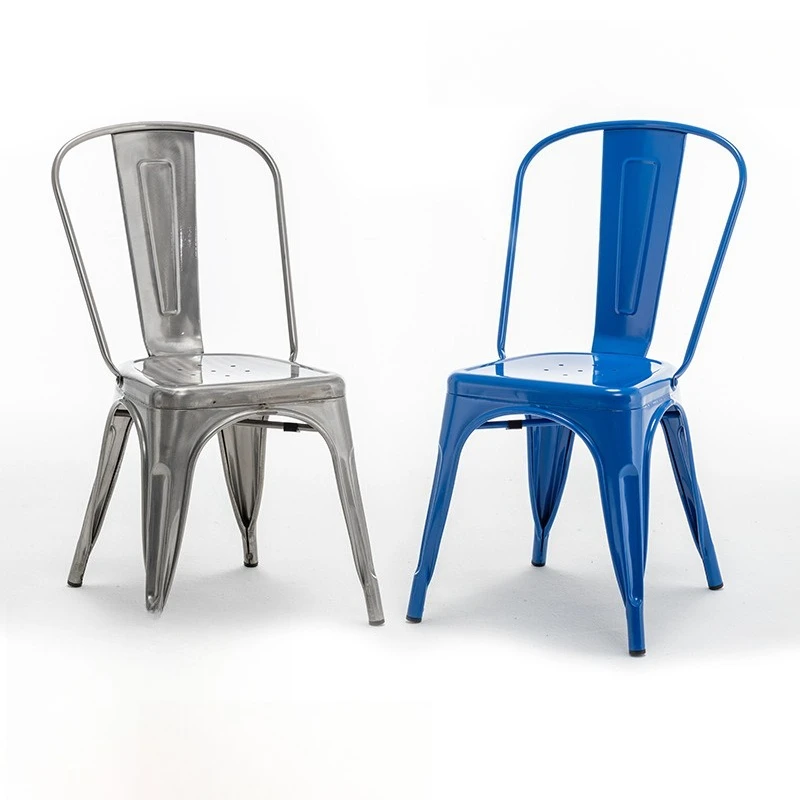 

Industrial style retro color wrought iron chair casual cafe metal backrest iron sheet