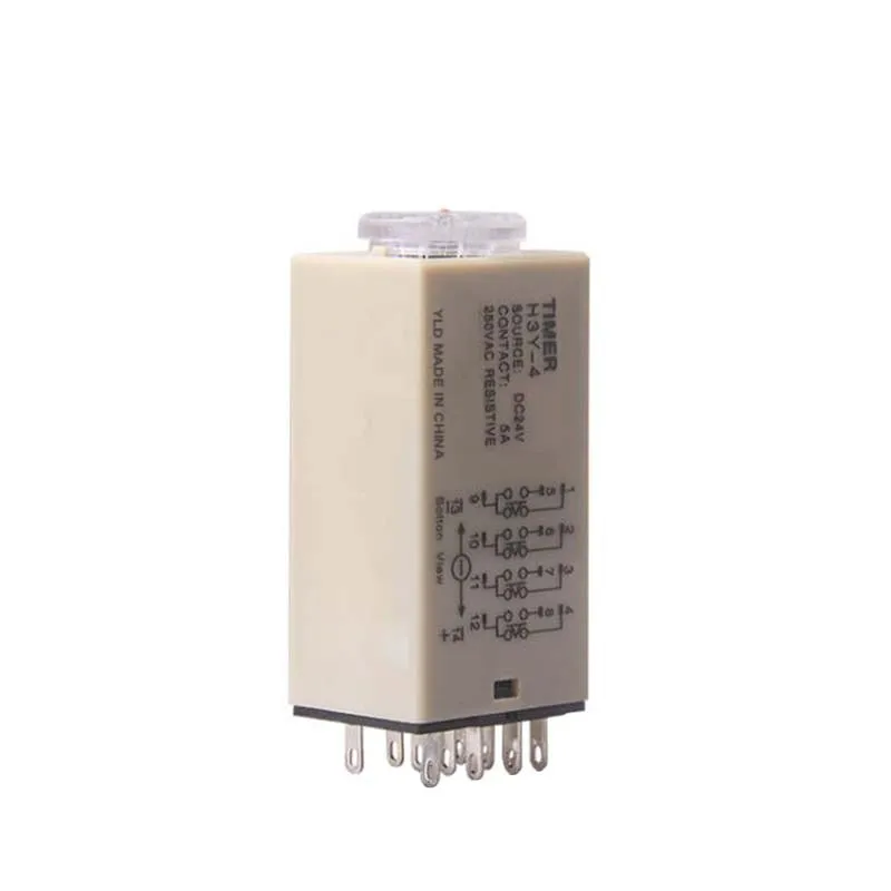 1Pc H3Y-4 AC110V 220V Power on Time Delay Relay Timer Switch 1S/5S/10S/30S/60S/5M/10M/30M/60M Delay Rotary Knob