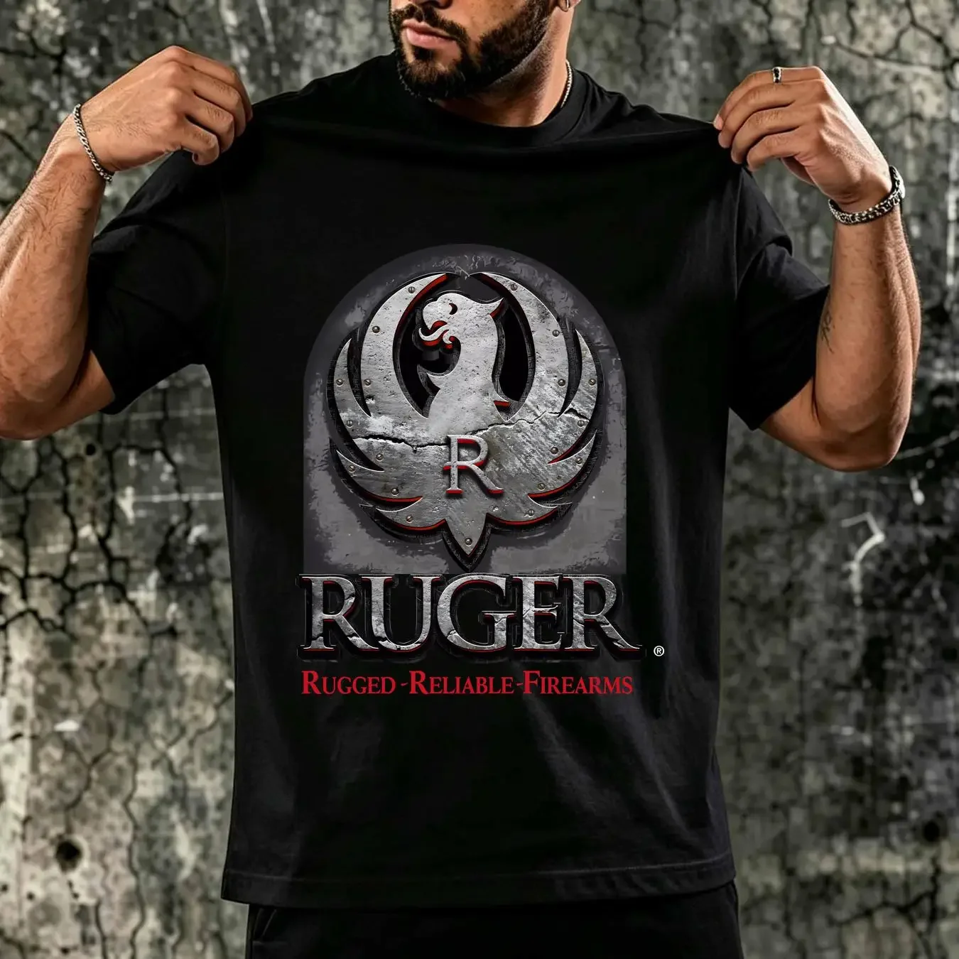 washed T Shirt Ruger Rugged Reliable Firearms Vintage Retro Classic All Size S 5XL vintage Washed Top For Everyday Wear fashion