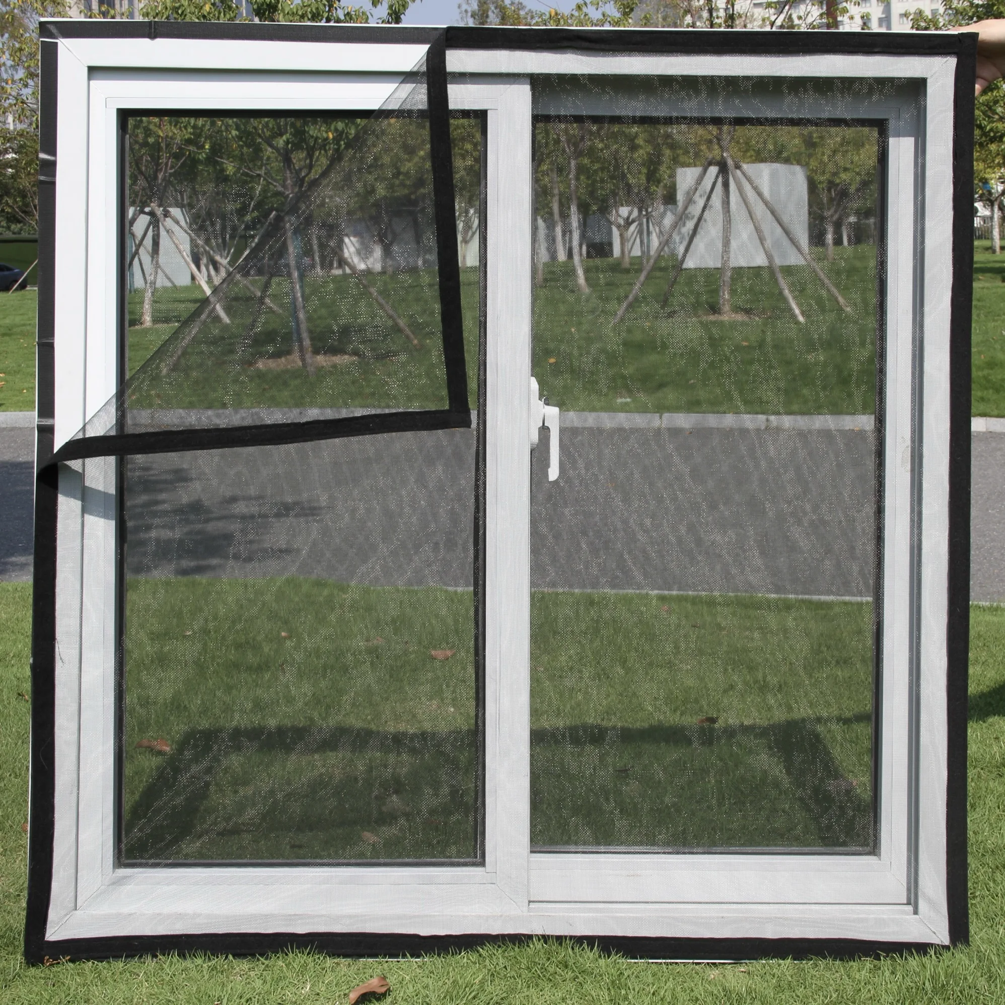  Easy Install Self-Adhesive Mosquito Screen Mesh with Magic Tape, DIY No Drill Anti-Bug Net, Cut-to-Size for Home Windows Doors