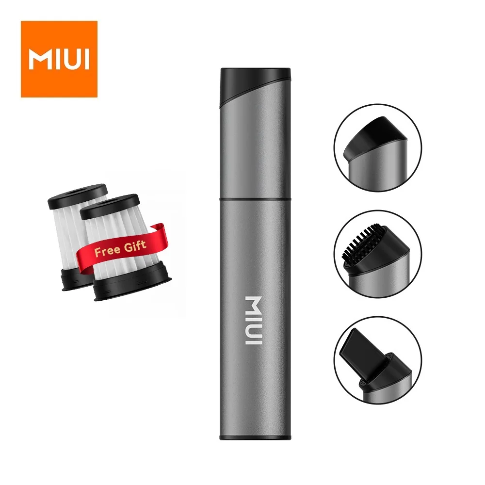 MIUI Mini Vacuum Cleaner Small Handheld Vacuum Cordless USB Rechargeable 3 Rotating Head Easy to Clean Desktop Keyboard & Car