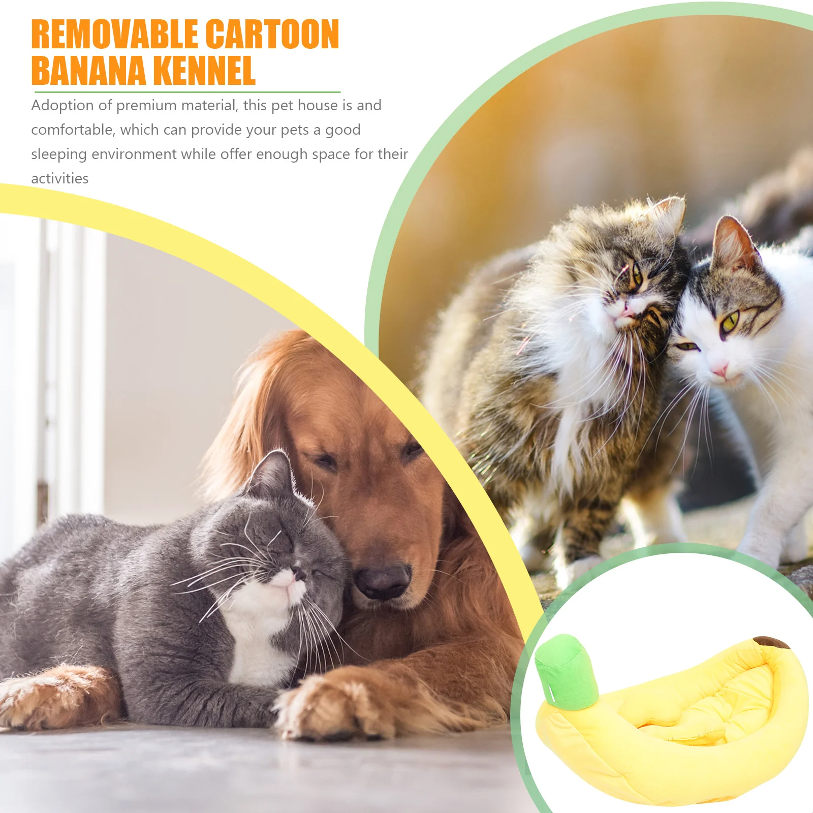 

1Set Cartoon Banana Dog Nest Adorable Small Pet Comfortable Warm Nest for Sofa Bed Car Decorative Pet Accessory