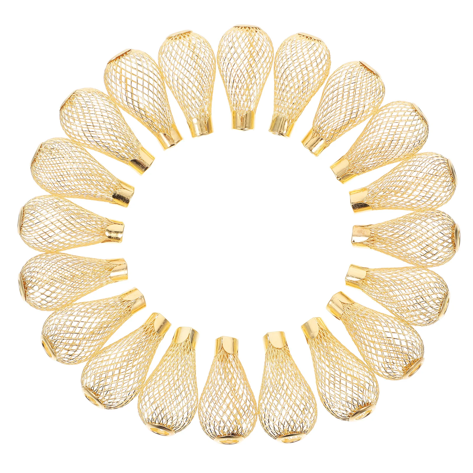 

20pcs Christmas Light String Lampshade Mini Bulb Shaped Wire Mesh Pendant Shade For Table Bedside Floor Decor Metal Hollow Out