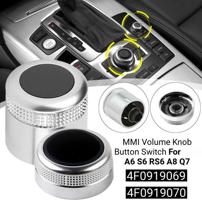 MMI Multi Media Rotary Knob Main Menu Volume Switch Cover 4F0919069 4F0919070 for -Audi A6 Allroad Quattro C6 A8 Q7