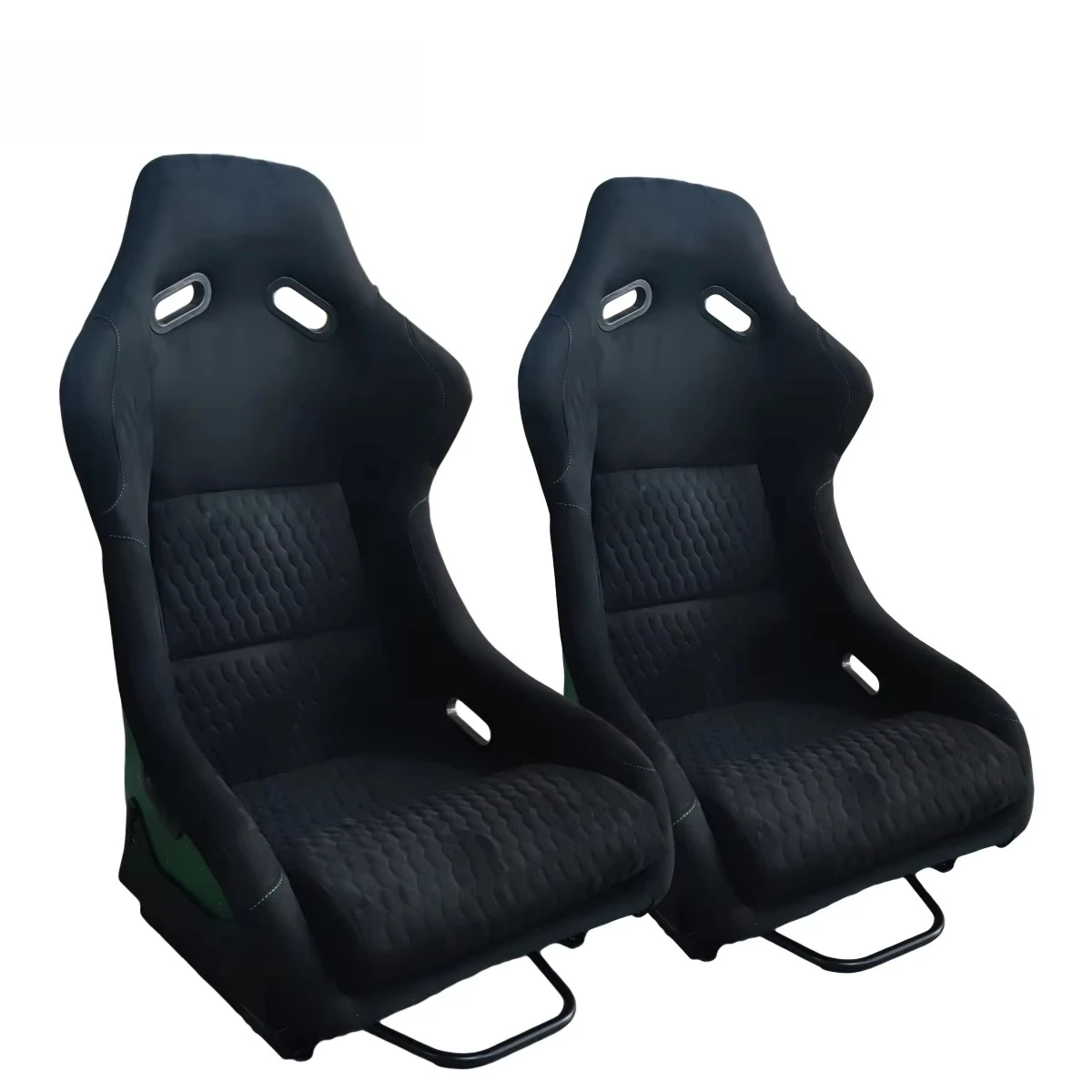 1097 Car Use Black Suede Suede Blue Glitter Fiberglass Back Racing Bucket Seats