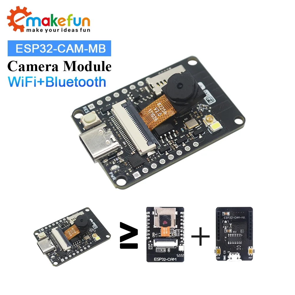 Тестовая плата разработки ESP32-CAM, модуль Wi-Fi + Bluetooth, последовательный порт для модуля камеры OV2640, V3, 8 МБ, PSRAM, 8 МБ, FLASH