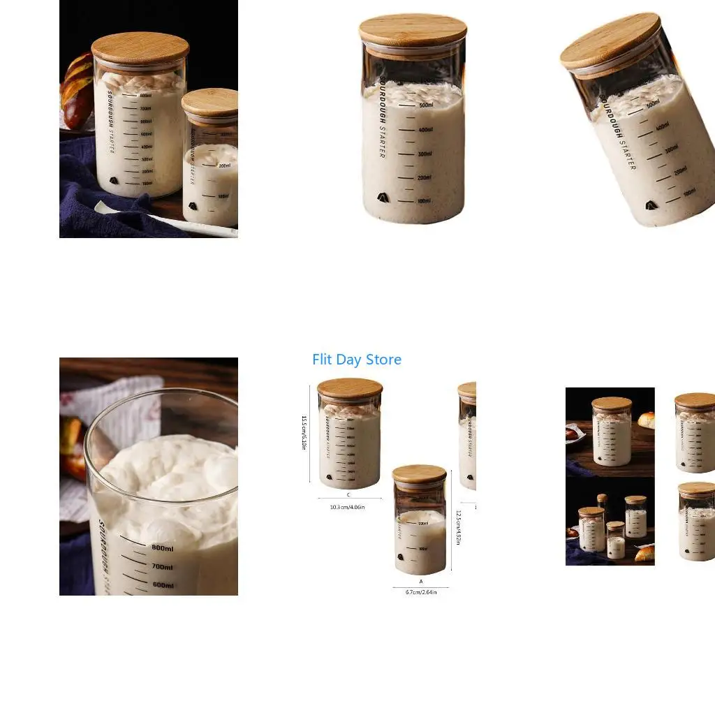F92C Fermentation Jar Sourdough Starter Container with Lid Baking Accessories