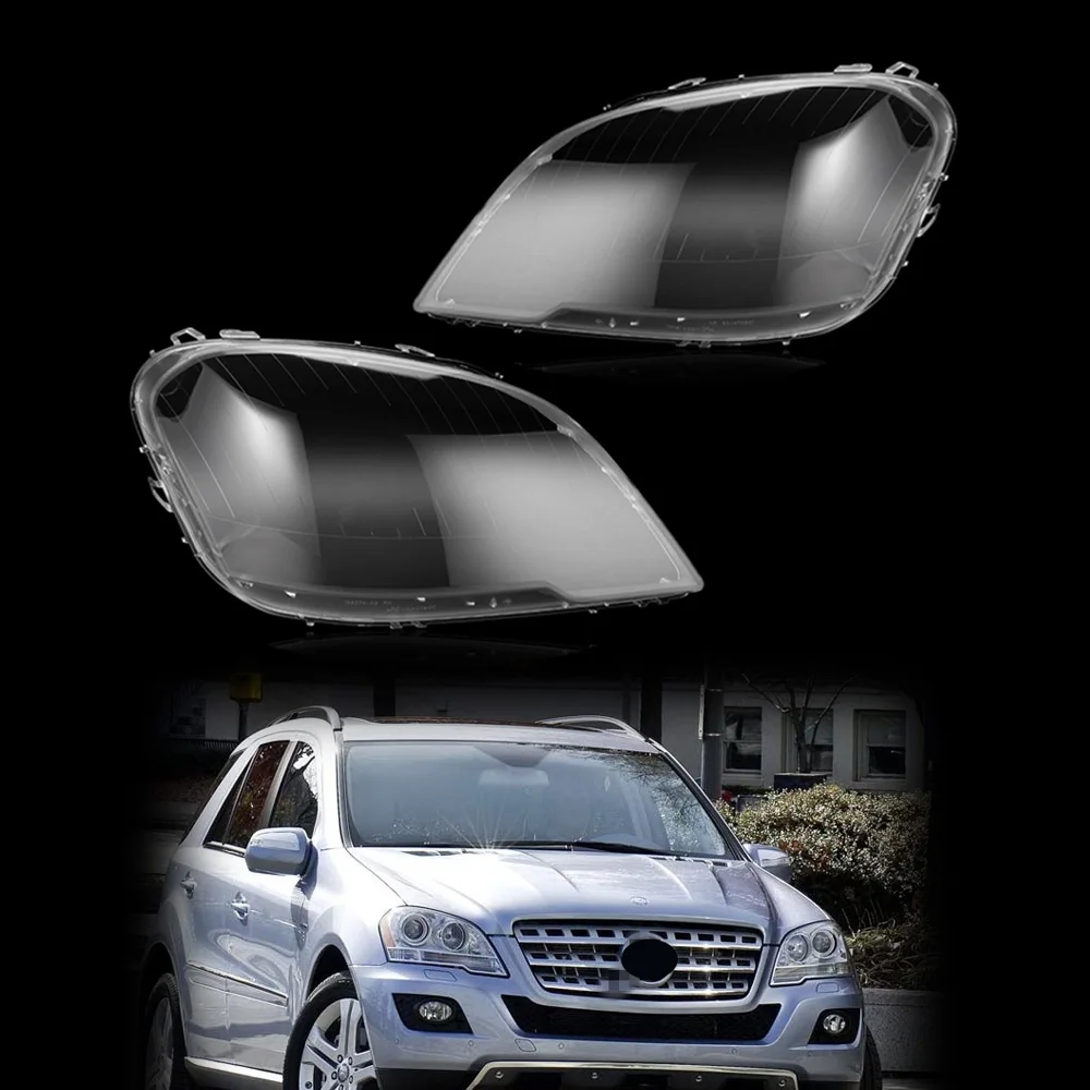 

Pair For Mercedes-Benz ML Class 2008-2011 2009 2010 M-Class ML 350 W164 car headlight Lens Cover Shell 450ML 500ML