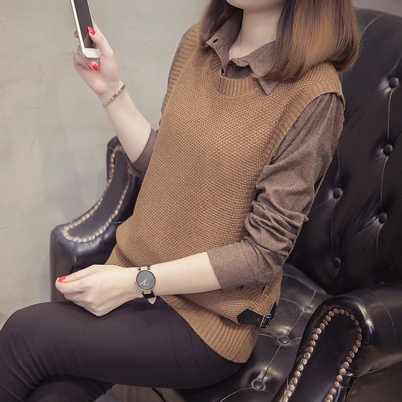 

Fashionable plus Size Women's Long Sleeve Base Shirt Spring Trendy Top Korean Style Loose Fit Commute Style Clothing