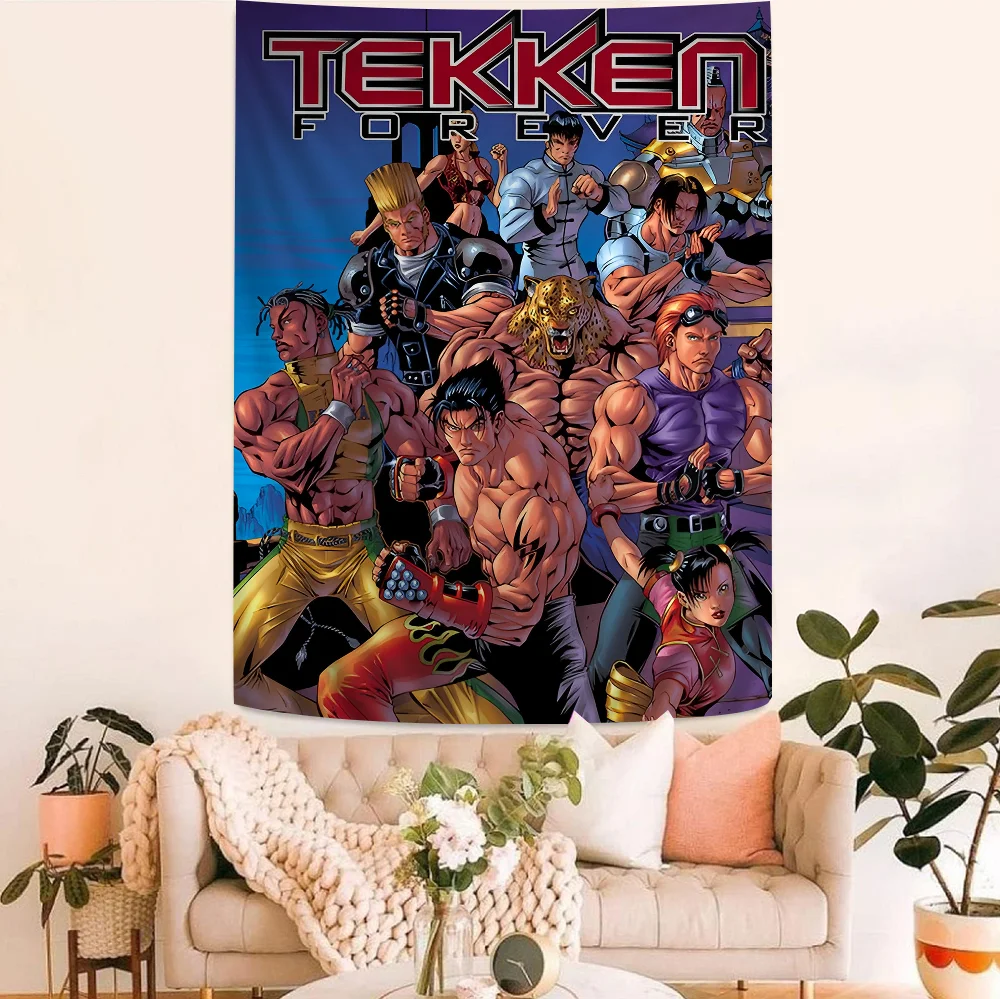 TEKKEN-tapiz colgante de videojuego, decoración de pared de Buda indio, brujería, Hippie, barato