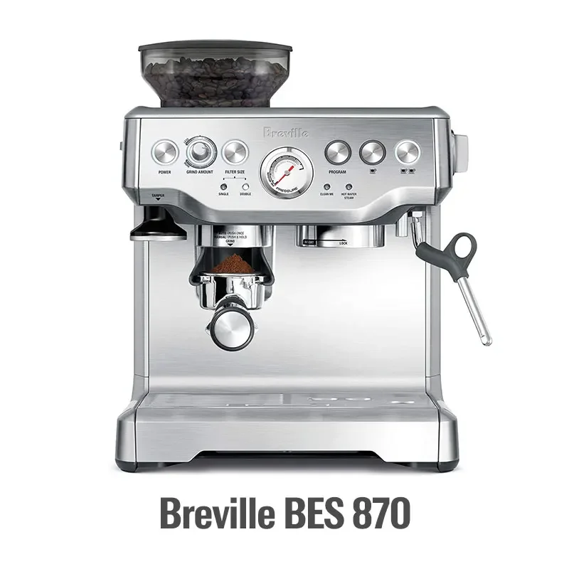 

Кофемашина для эспрессо New Breville Bes870, полуавтоматическая Домашняя и коммерческая кофеварка с функцией помола зерен 220-240 В