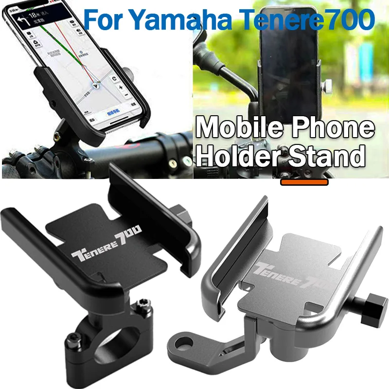 

For Yamaha Tenere700 TENERE 700 Handlebar Mirror Mobile Phone GPS Stand Bracket Motorcycle CNC Aluminum Accessories Phone Holder