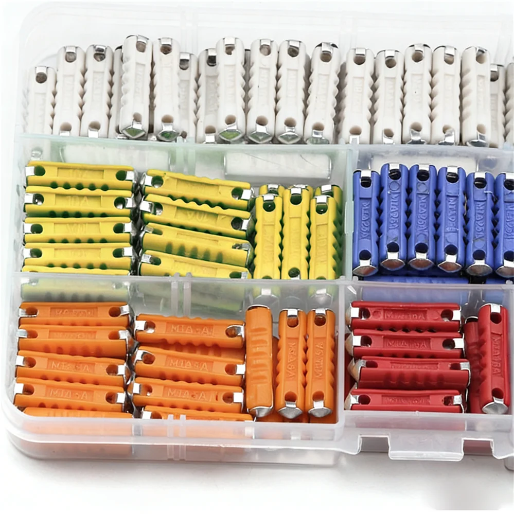 100/200 Pcs Continental Car Fuses Set European Bar Torpedo Fuse Automotive Circuits For Vintage Classic Cars 5/8/10/16/25 AMP image 6