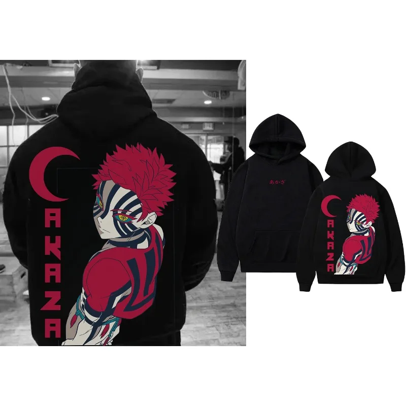 

Осенне-зимняя толстовка с двусторонним принтом Demon Slayer Akaza Harajuku Y2k, парный топ в стиле ретро с длинными рукавами для мужчин и женщин