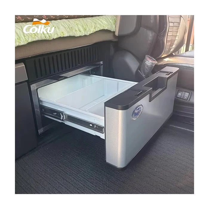 Colku 23DR Built in Drawer Fridge Freezer New Design Car Refrigerator 23L Black Easy Clean 12v Car Fridge for Truck