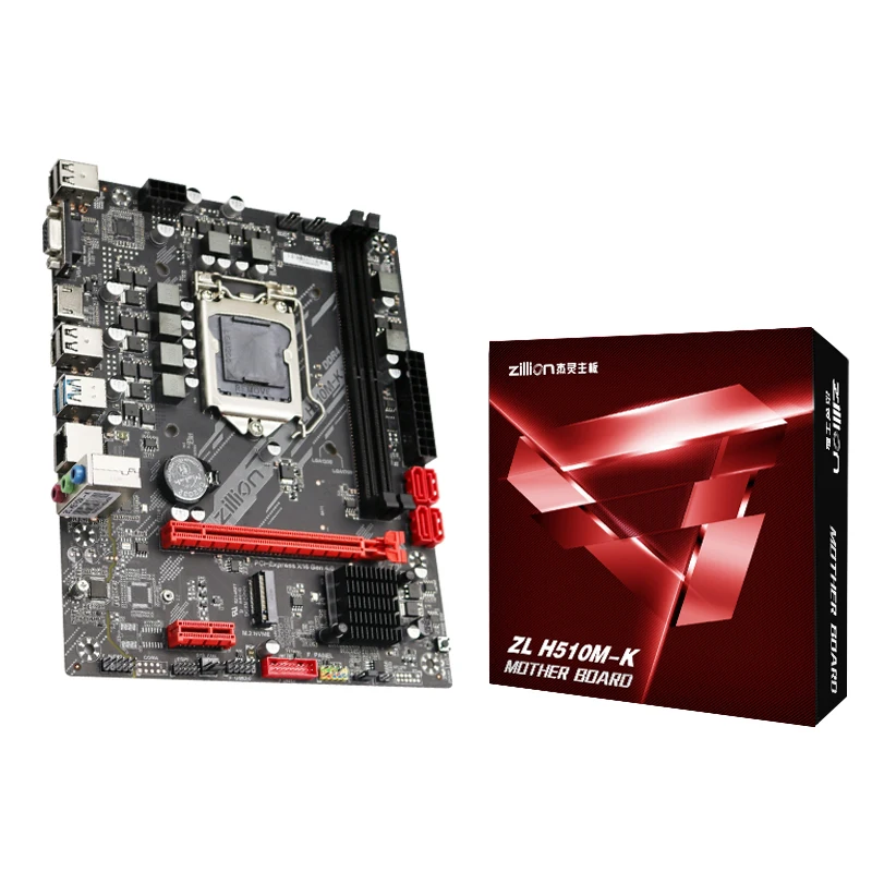 Imagem -06 - Zillion-placa-mãe para Jogo H510 Atx Lga 1200 Dual Ddr4 Suporte Intel i3 i5 i7 Cpu 10 12 Gen Sata3.0 Placa pc H510m Novo