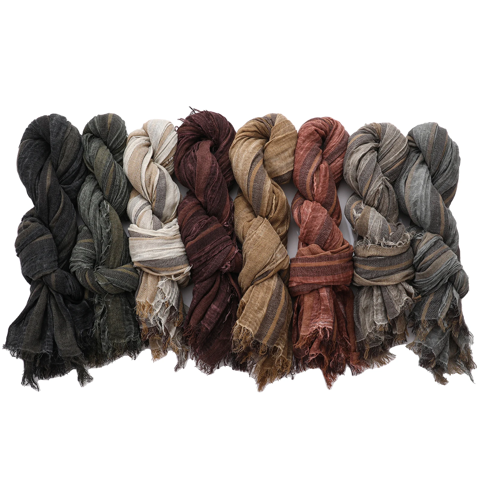 Herbst Winter Männer Schal Baumwolle Leinen Gestreiften Schals Warme Halstuch Pashmina Casual Männlichen Zubehör Bufandas Schals – Detail 1