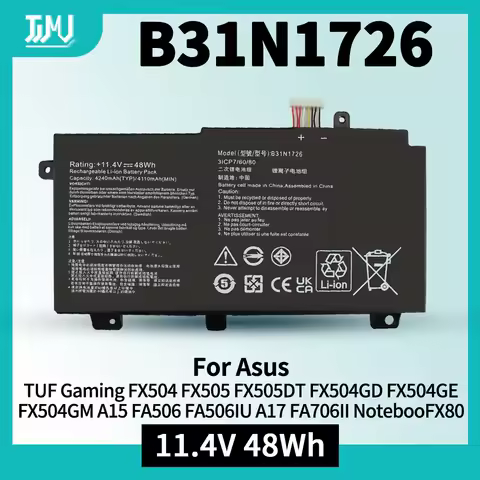 B31N1726 Battery for ASUS TUF Gaming FX504 FX504G FX504GD FX504GE FX504GM FX505 FX505DT FX505DY FX505GT FX505GE FX505GD FX505GM