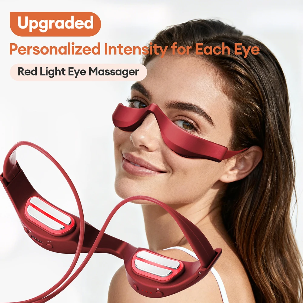 

3D Eyes Relax Massager EMS Eye Massage Glasses Red Light Smooth Eye Fine Line Relax Massager Fatigue Relief Lighten Dark Circles