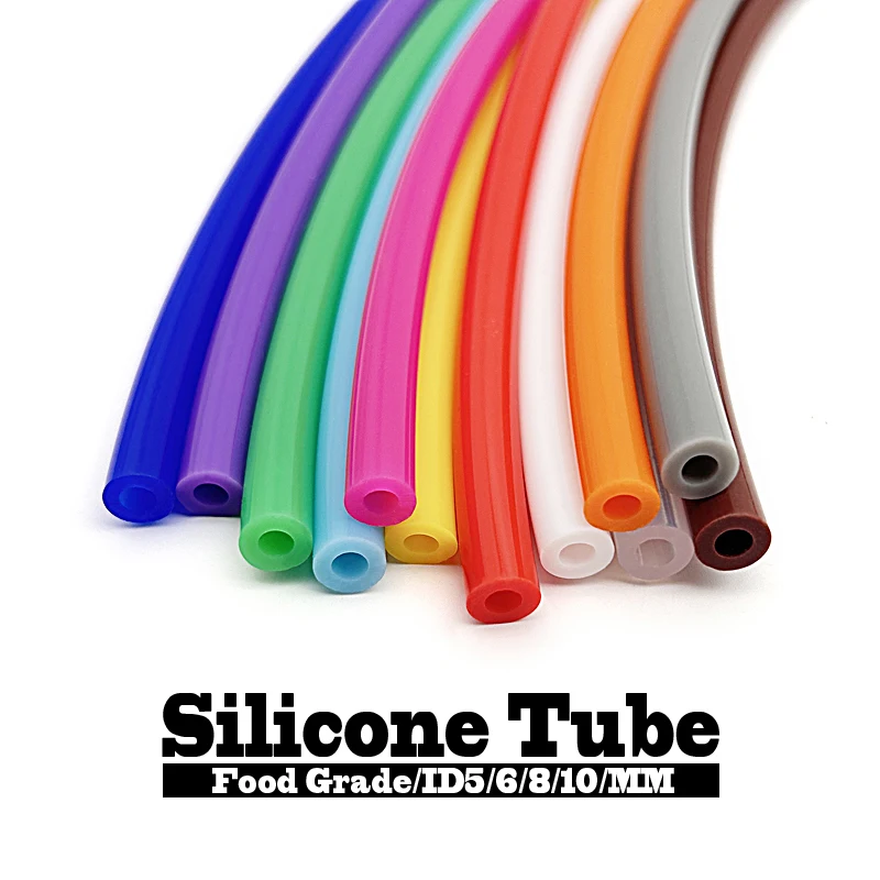 Colourful ID 5 6 8 10 mm Food Grade Silicone Hose Tube Pipe Non-Toxic Odorless Easy To Clean Ideal For Drinking Water Equipment