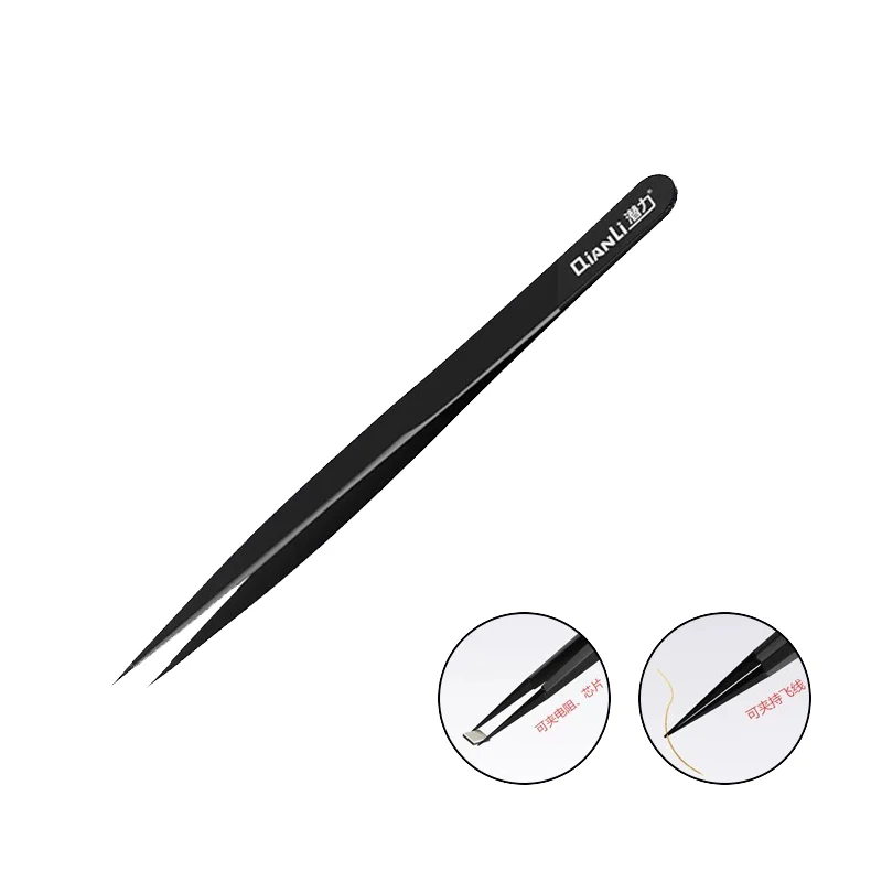 Stainless steel flying wire tweezers square and round, hand polished high hardness corrosion-resistant tweezers