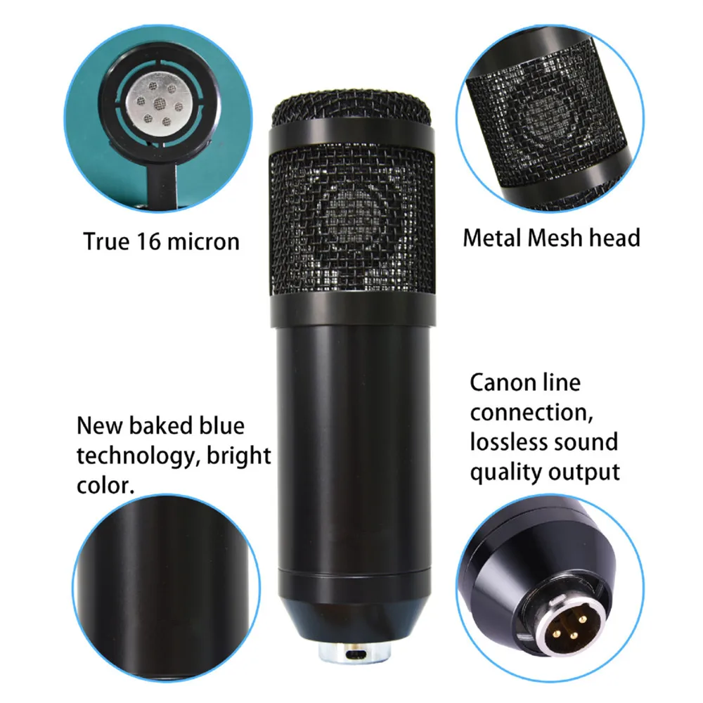 BM800 المهنية الصوت V9 كارت الصوت مجموعة BM800 ميكروفون استوديو مكثف ميكروفون ل كاريوكي بودكاست تسجيل البث المباشر