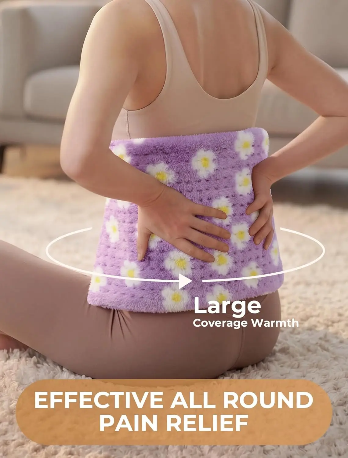 FSA HSA Cute Heating Pad for Period Cramps 24x12, Self Care Birthday Gift for Women Mom Wife Her, Neck Shoulder Back