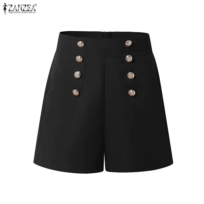 2026 ZANZEA Summer High Waist Solid Color Shorts Fashion Women Shorts Female Elegant OL Work Pantalon Casual Office Pants Street