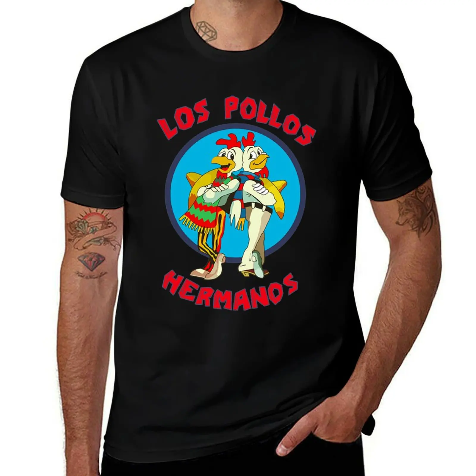 

Футболка Los Pollos Hermanos, мужские хлопковые забавные хлопковые футболки, мужская футболка из 100%