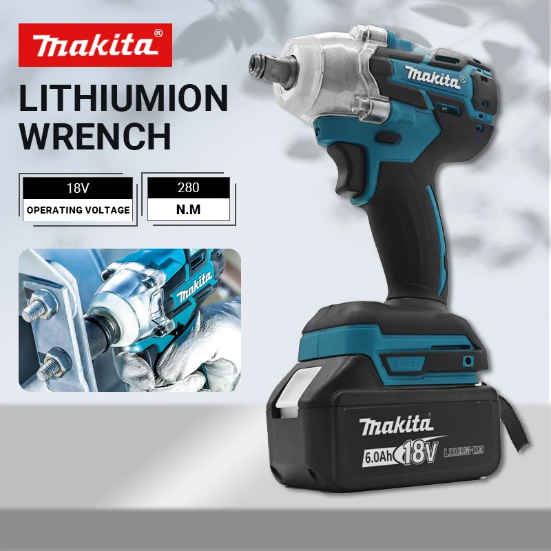 

Ударный гайковерт Makita DTW600, бесщеточный, беспроводной, электрический, с высоким крутящим моментом, перезаряжаемый, для аккумулятора Makita 18В