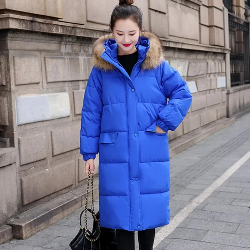 2025年冬新作 ダウンコットンパーカージャケット レディース ロングフェイクファー襟付き 中綿ジャケット 厚手 ゆったり 大きめサイズ 中綿ジャケット