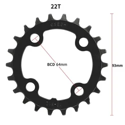 2021ER Top-quality Ring Single Tooth Wide 64BCD Chain Chainring Narrow 22T 24T Bike MTB Accessories Bicycle Bike MTB Replacement