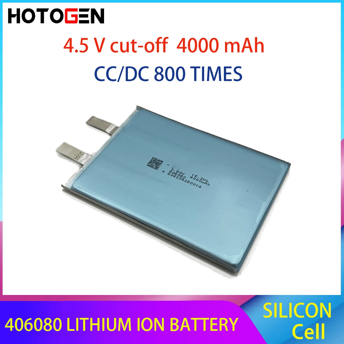 HOTOGEN 4000 mAh 406080 Lithium ion Battery 4.5 V Silicon Rechargeable Cell for Power Bank GPS Tablet Recorder MP3 MP4 GPS DVD