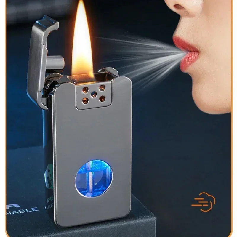 Pemantik Api Lengkung Pintar Kontrol Suara - 4 Mode Pengapian, Bebas Minyak, Portabel, Hadiah Keren untuk Pria, Alat Aksesori Rokok