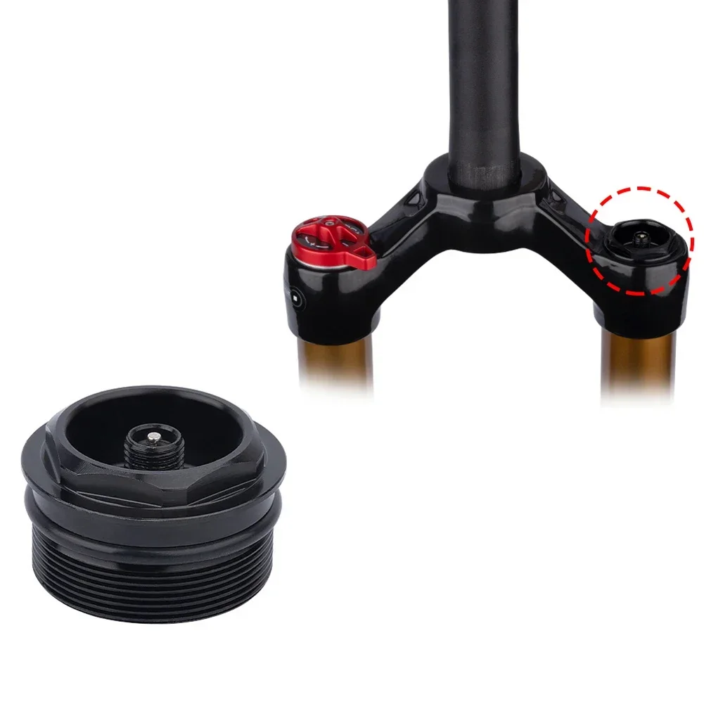 MTB Bike Front Fork Valve Nut Bicycle Air Fork Cap Assembly Thread 28.8xP1.0mm Aluminum Alloy Valve Core Replacement
