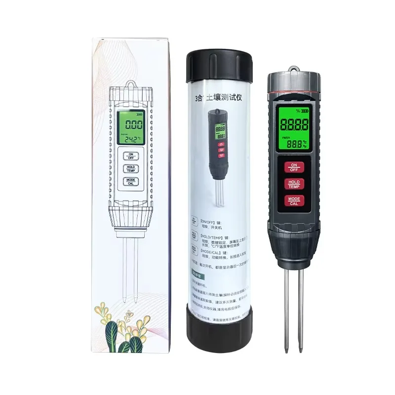Hot Sale 3-in-1 Smart Digital Soil EC Moisture Temperature Sensor Tester for Farm Garden Greenhouse Orchard