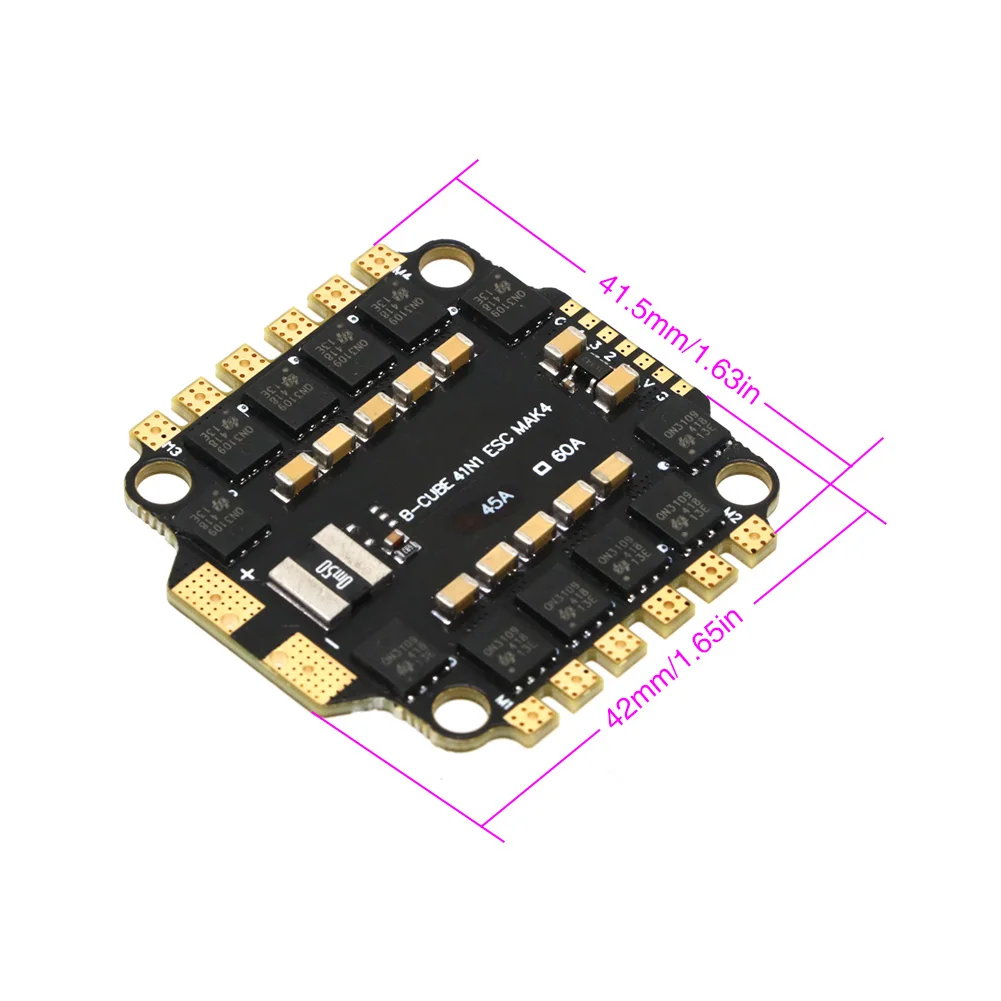 UAngel 4IN1 45A 60A ESC BLHELI_S サポート 3-6S ブラシレスモーターサポート DShot300 600 マルチショット ワンショット PWM FPV F4 フライトコントロール