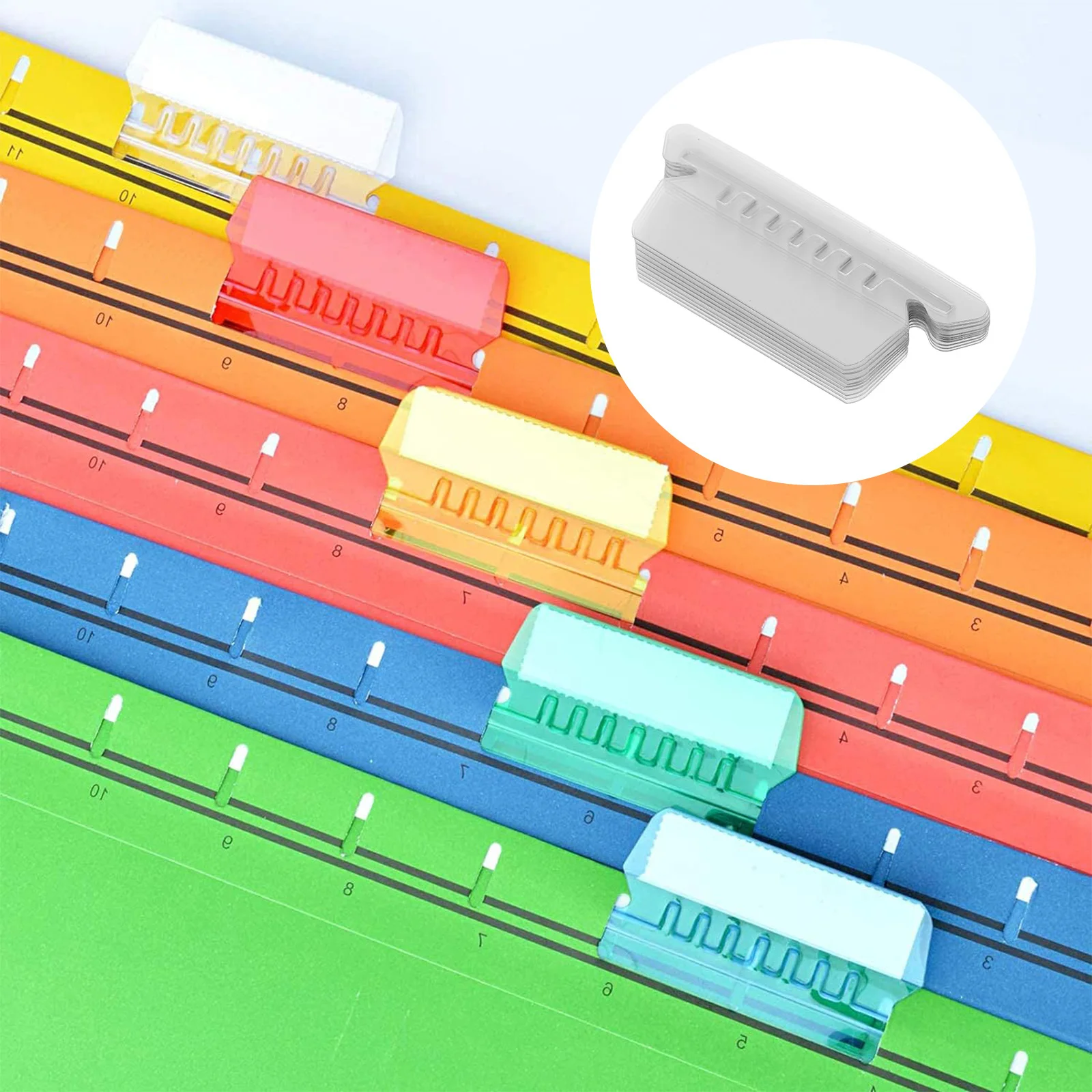 

1 set 1 Set Pvc Labels Colorful Hanging Folder Tabs Transparent File Folder Labels Office Supplies Classification Index Tab File