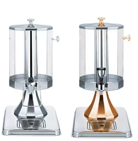 Stainless steel juice dispenser, single or double head commercial self-service milk tea water tank cold drink machine, soy milk