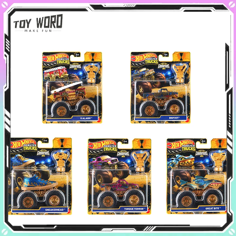 

New Hot Wheels Alloy Car Model Wild Foot Big Champion Cup Night Light 6-Wheel Big Foot Model Collection Birthday Toy Gifts
