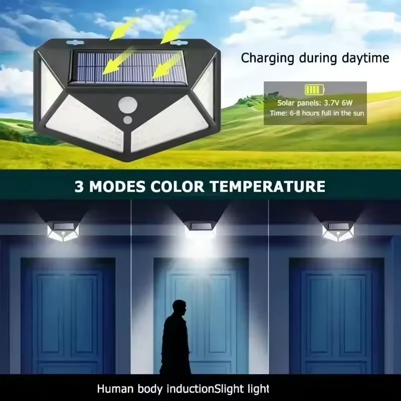 Solar Human Body Sensor Light Outdoor Garden Street Light Household Garden Waterproof Outdoor Energy-saving Led Wall Light