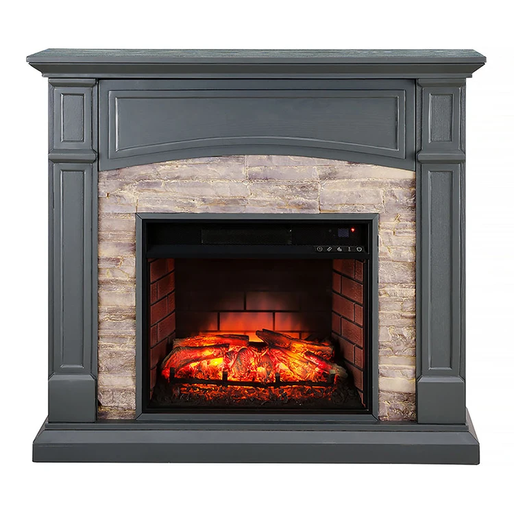 tb-French Style Quality Craft Wood Mantelpiece Electric Fireplace Heater-