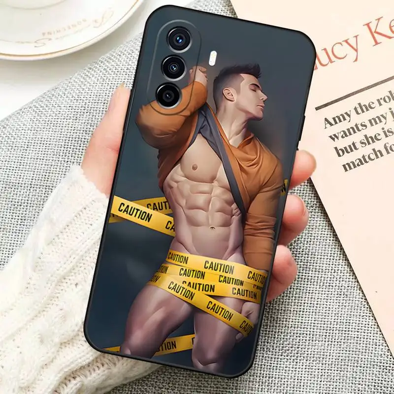 Sexy Muscle Man Gay Fitness Phone Case For Huawei P50 P30 Pro P40 P10 P20 Plus Lite Psmart 2020 Y6 Y5 Y8s Y8p Y5 Back Cover