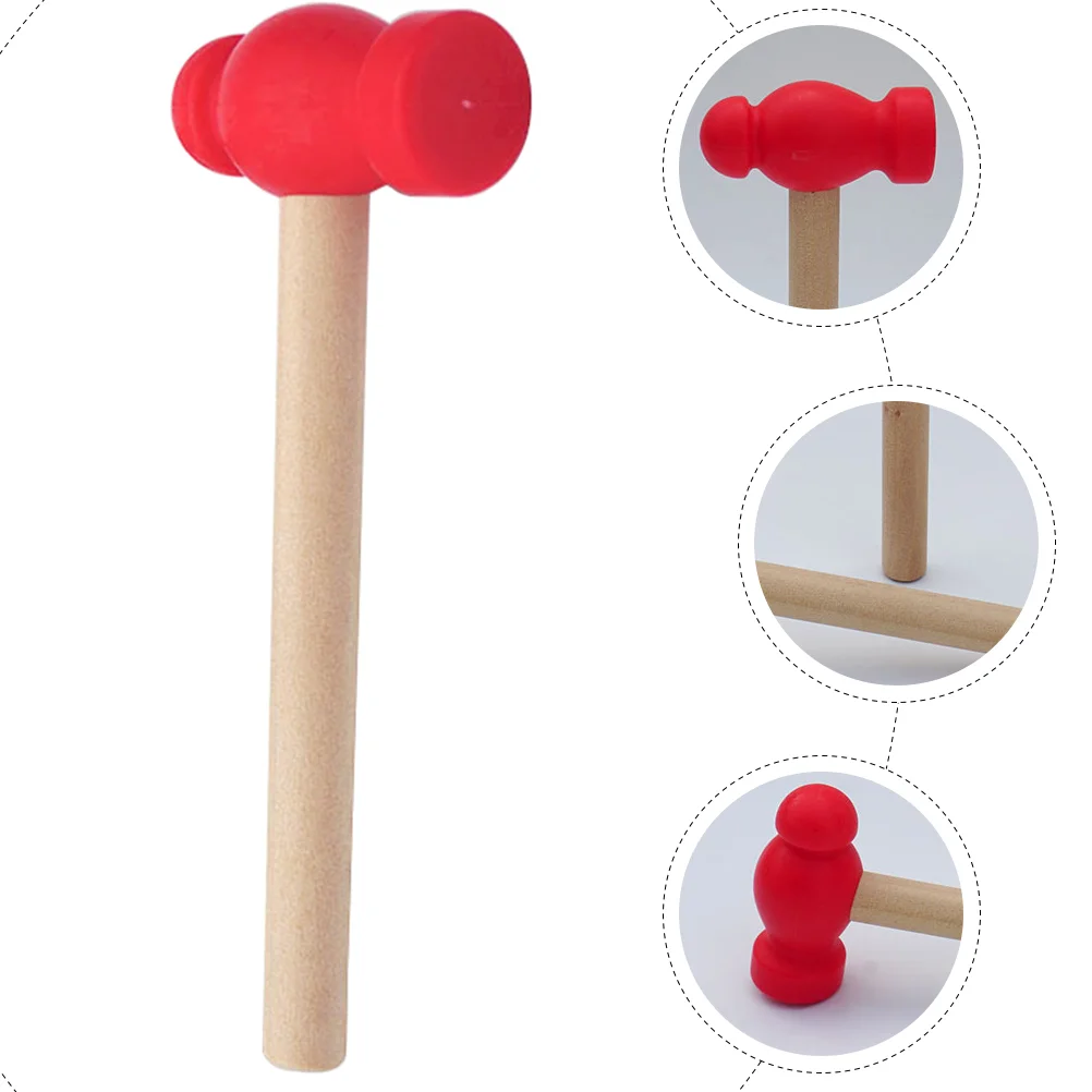 2 Pcs Wooden Hammer Baby Toy Babydoll Accessories for Toddlers Fine Motor Skill Toys Mini Kids Prop Hammers Child