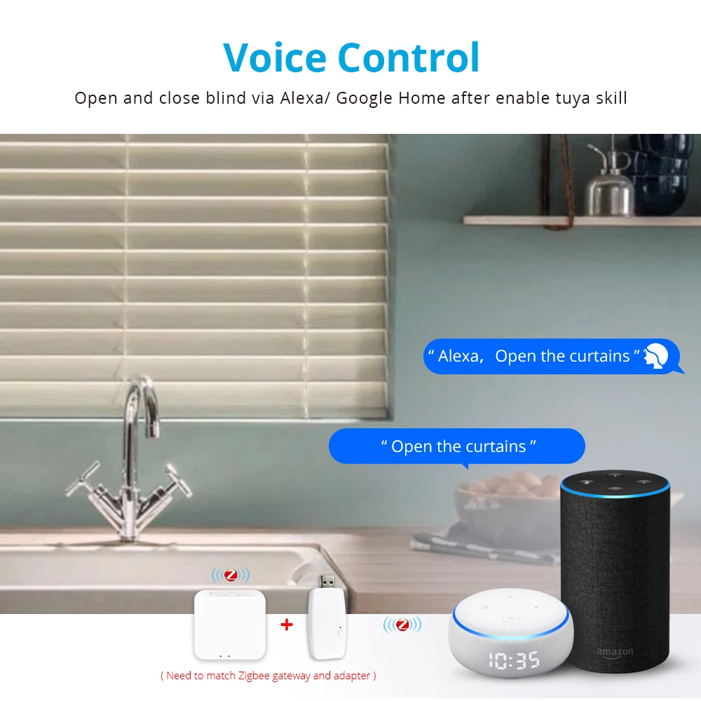 Zemismart-motor de persiana elétrica, motor compatível com zigbee, dongle usb, recarregável, cortina inteligente motorizada, controle rf, tuya, alexa, google home